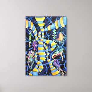 Lienzo Luminescencia Dama resbalador Orquídea Pintura Exó