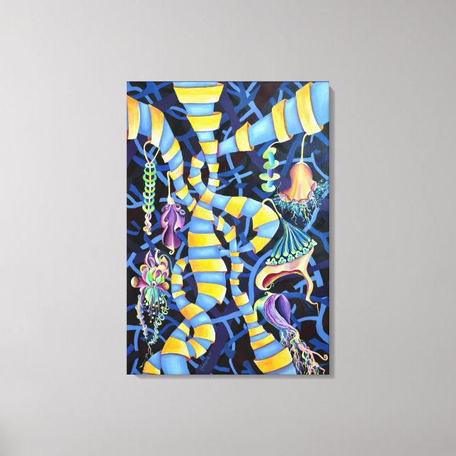 Lienzo Luminescencia Dama resbalador Orquídea Pintura Exó (Anverso)