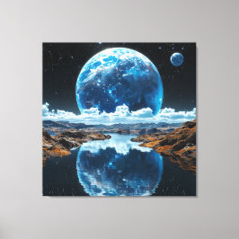 Lienzo Luna azul vibrante