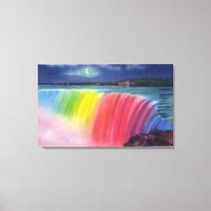 Lienzo Luna Crescent por encima de Horseshow iluminado