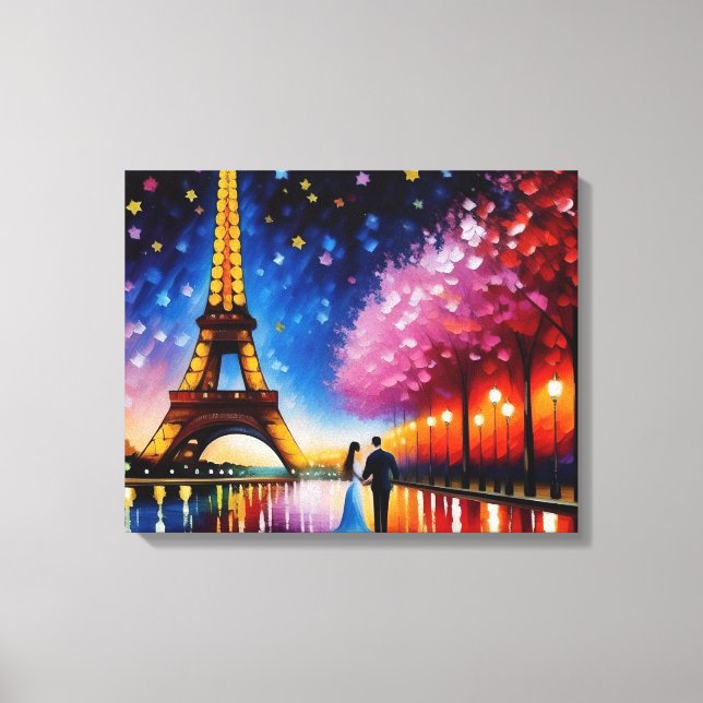 Lienzo Luna de miel en París (Torre Eiffel) No. 2 (Anverso)