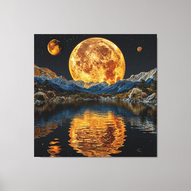 Lienzo Luna grande y brillante (Anverso)