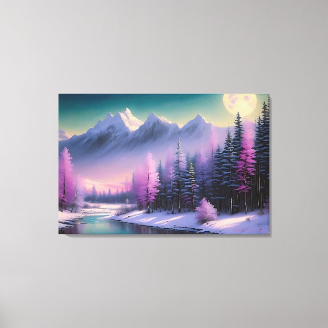 Lienzo "Luna llena", de BarryDyar ©, Painting Landscape (Anverso)