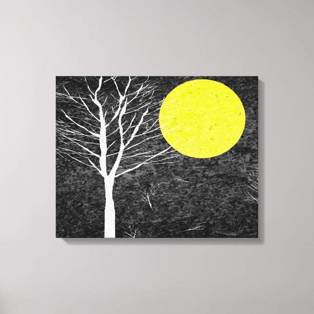 Lienzo Luna llena de noche | Pintura abstracta (Anverso)