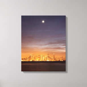 Lienzo Luna que fija sobre San Francisco en diciembre