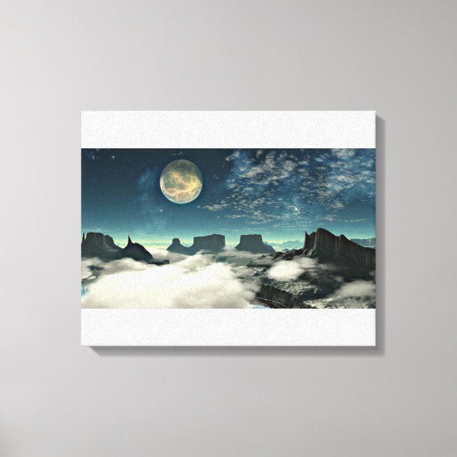Lienzo Luna y paisaje (Anverso)