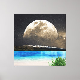 Lienzo Luna Y Playa