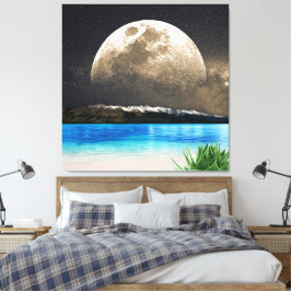 Lienzo Luna Y Playa