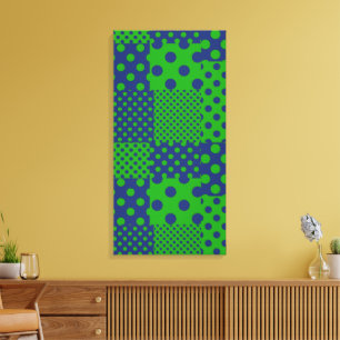 Lienzo Lunares verdes y azules parches 