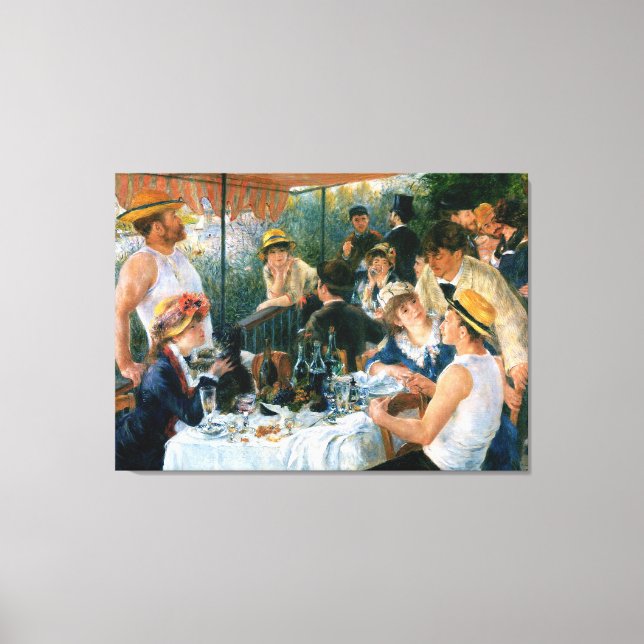 Lienzo Luncheon de Renoir del Fiesta del barco (1881) (Anverso)