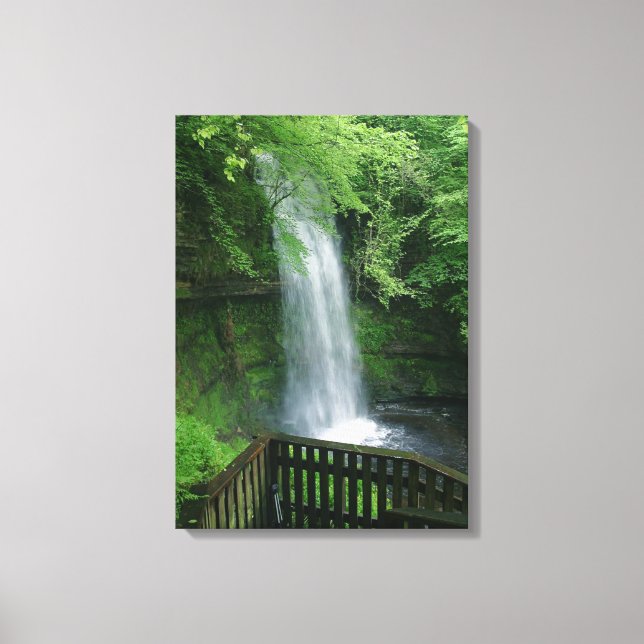 Lienzo Lush Green Tropical Waterfall Wall Art (Anverso)
