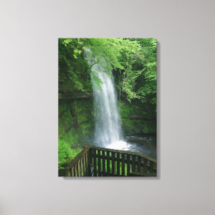 Lienzo Lush Green Tropical Waterfall Wall Art