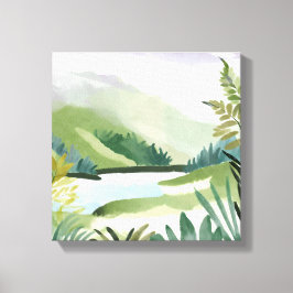 Lienzo Lush Hillside | Pintura de la naturaleza de las ac