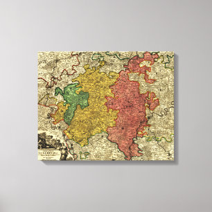 Lienzo Luxemburgo MapLuxembourg panorámico