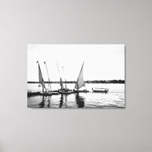 Lienzo Luxor Egipto, Feluccas en el Nilo 2