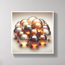 Lienzo Luxury Amber Glass Spheres - 3D Crystal Abstract W