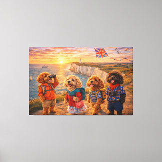 Lienzo Luxury Cockapoo British Coastal Wall Art Canvas