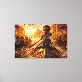 Lienzo Luxury Cockapoo Venice Gondola Wall Art Canvas 