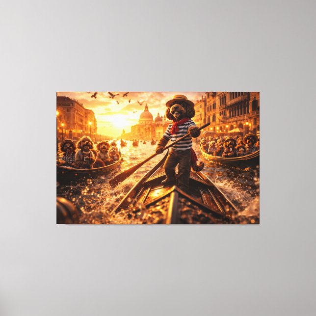Lienzo Luxury Cockapoo Venice Gondola Wall Art Canvas  (Anverso)