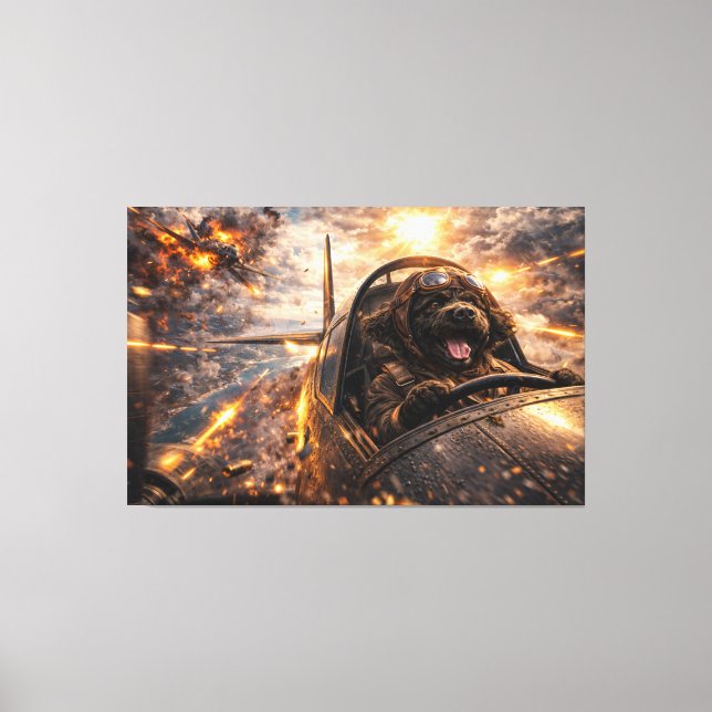Lienzo Luxury Cockapoo Wall Art – Aviation Dog Modern (Anverso)