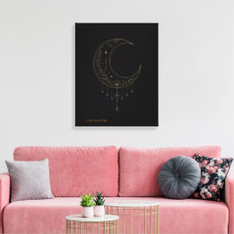 Lienzo Luxury Gold Minimalist Moon Canvas Art