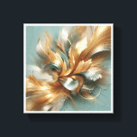 Lienzo Luxury Golden and Teal Abstract - Elegant Flowing<br><div class="desc">An exquisite abstract composition featuring fluid,  feather-like structures in shimmering gold and soft teal. The design combines metallic textures with delicate golden dust and graceful curves,  creating a "modern glam" aesthetic. Perfect for upscale living rooms,  boutique hotels,  or as a sophisticated statement piece for contemporary interiors.</div>