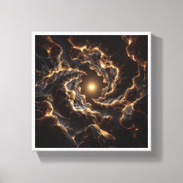 Lienzo Luxury Golden Cosmic Vortex - Abstract Deep Space 