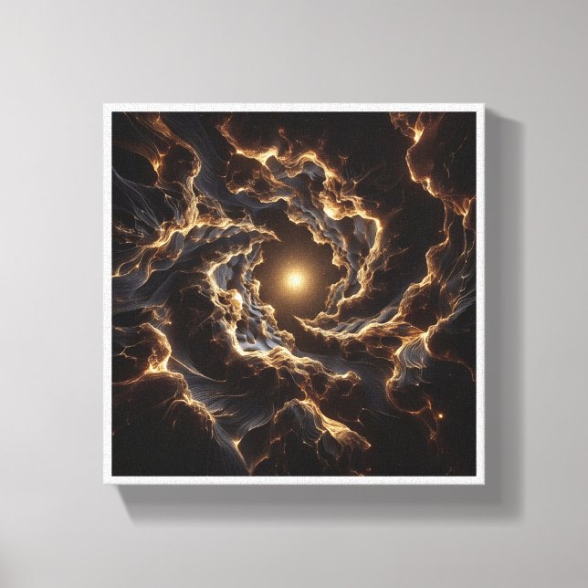 Lienzo Luxury Golden Cosmic Vortex - Abstract Deep Space  (Anverso)