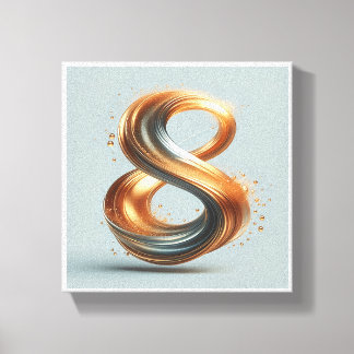 Lienzo Luxury Liquid Gold Number 8 Art - 3D Metallic Swir
