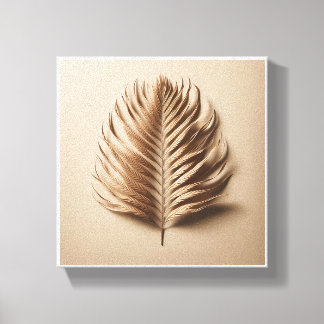 Lienzo Luxury Minimalist Palm Frond Art - Elegant Beige 3