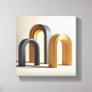 Lienzo Luxury Modern 3D Arches Art - Minimalist Geometric