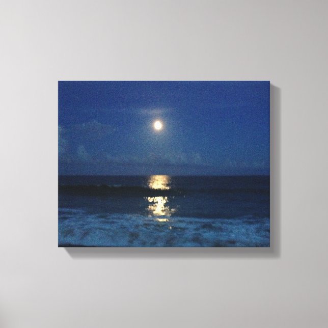 Lienzo LUZ DE LA LUNA en la PLAYA (Anverso)