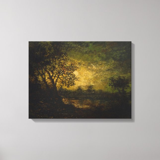 Lienzo Luz de luna (por Ralph Albert Blakelock) (Anverso)