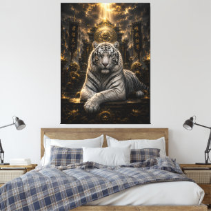 Lienzo Luz del Rey Trono del Tigre Blanco Fantasía Ma