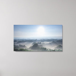 Lienzo Luz del sol brillante en los árboles de bambú el