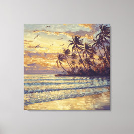 Lienzo Luz Sutil de la Playa - Paisaje de Estilo Impresio