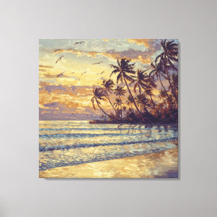 Lienzo Luz Sutil de la Playa - Paisaje de Estilo Impresio