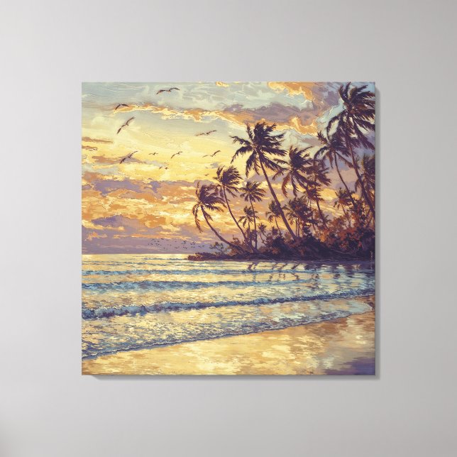 Lienzo Luz Sutil de la Playa - Paisaje de Estilo Impresio (Anverso)