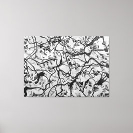 Lienzo LVI NEGRO Y BLANCO - Pintura de acción -Resumen-