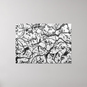 Lienzo LVI NEGRO Y BLANCO - Pintura de acción -Resumen-