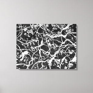 Lienzo LVII NEGRO Y BLANCO - Pintura de acción -Resumen-