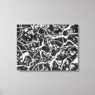 Lienzo LVII NEGRO Y BLANCO - Pintura de acción -Resumen-