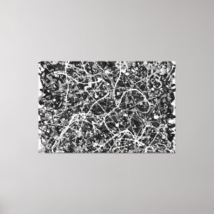 Lienzo LXIX EN BLANCO Y NEGRO - Pintura de acción - Resum