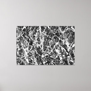 Lienzo LXXII EN BLANCO Y NEGRO - Pintura de acción - Resu
