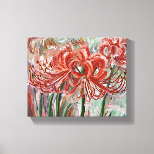 Lienzo Lycoris Radiata en flor (Anverso)