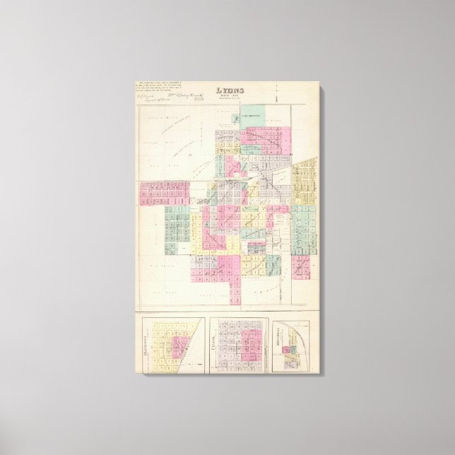 Lienzo Lyon, Raymond, Chase, Mitchell, Kansas (Anverso)