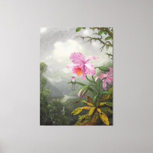 Lienzo M. HEADE - Colibrí encaramado en la planta de orqu