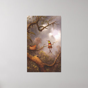 Lienzo M. J. HEADE - Crimson Topaz Hummingbirds (1870-83)