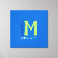 M Monograma Barra inicial Bat Mitzvah Rótulo a bor