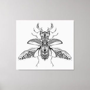 Lienzo Macho-Escarabajo psicodélico inspirado 6